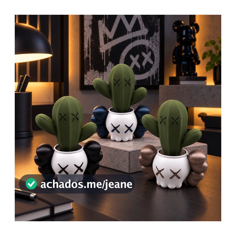 Vaso Cacto Kaws Decorativo Cactus Decoração Geek