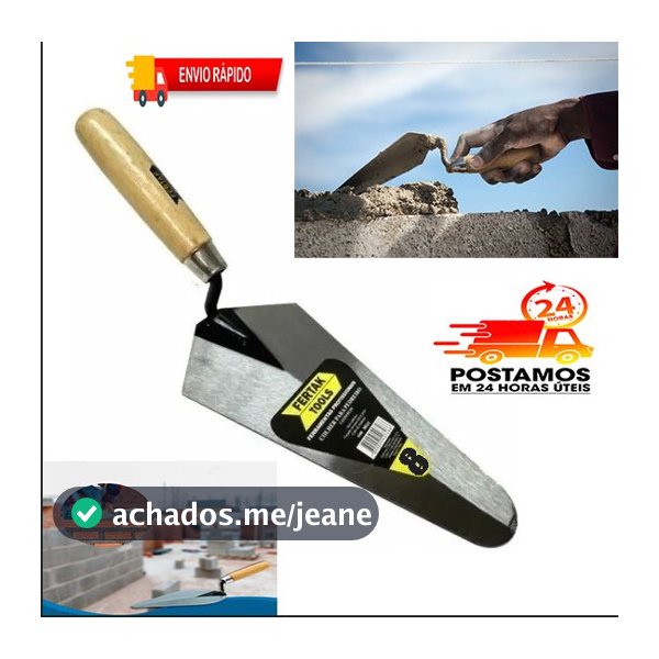 Colher P/ Pedreiro Canto Redondo E Reto Melfi Profissional 6 E 8 Polegada.