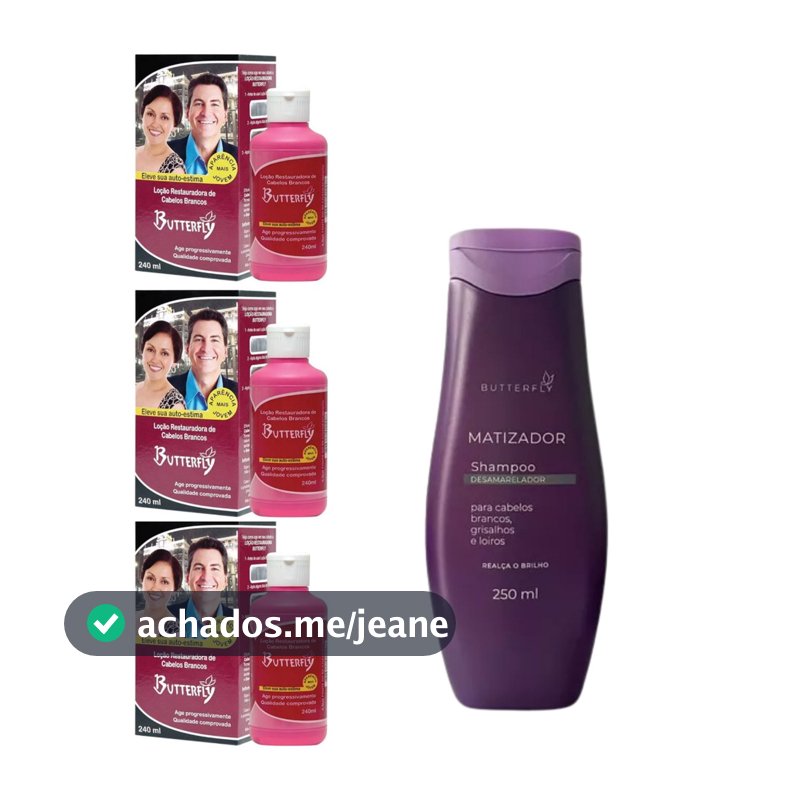 Kit 3 Loção Restauradora + 1 Shampoo Desamarelador - Butterfly