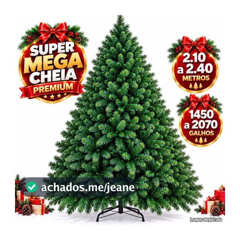 Arvore De Natal 2,10 a 2,40 Metros 1150/1450/1800/1550/2070 Galhos Cheia Luxo Premium Lançamento 2026