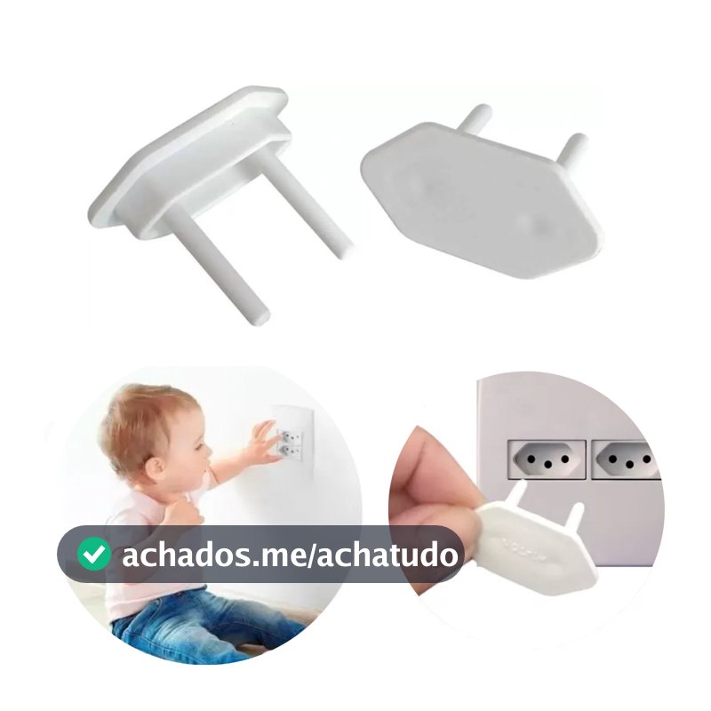 Kit 24 Protetor de Tomada Bebê Segurança Contra Choque Elétrico