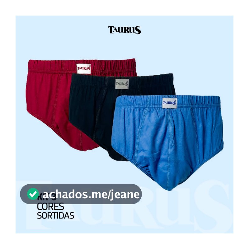 Kit 3 Cueca Slip/Tradicionais Plus Size 100% Algodão Confortável dia a dia P até G9