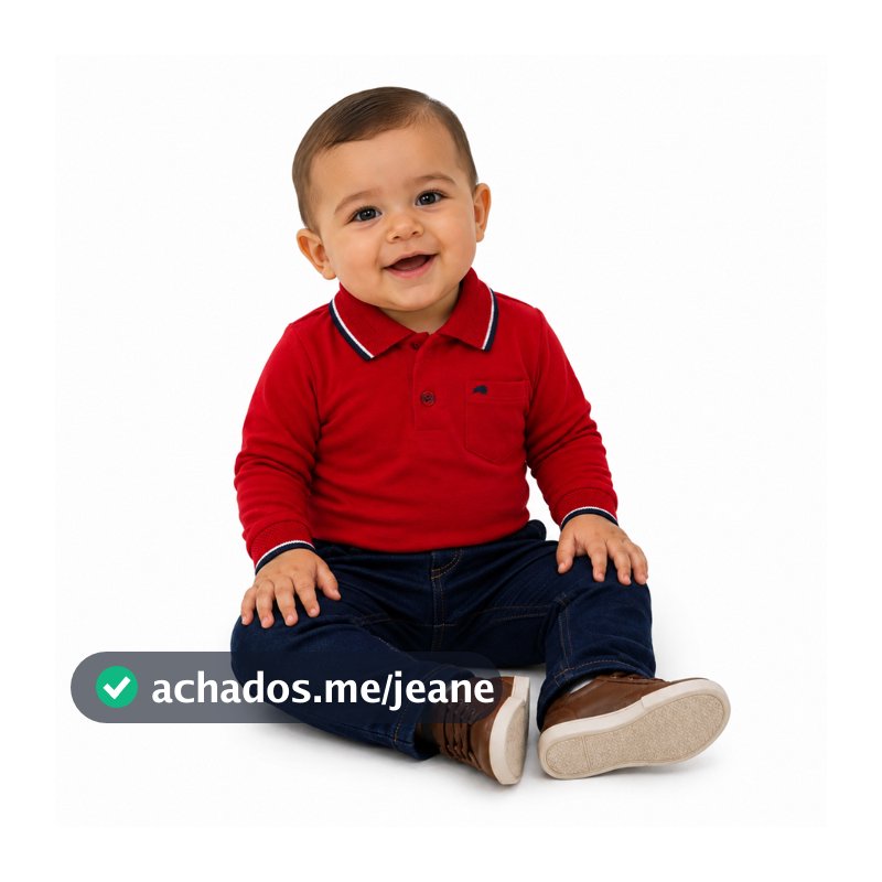 Body Manga Longa Bebê Gola Polo Especial Preto, Branco, Marinho, Vermelho - Suedine Algodão Premium