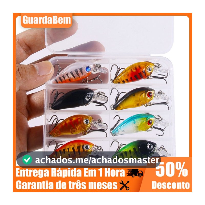 Isca Artificial Crankbait Mini 4,5cm 3,5g Meia Água, Nado Realista para Pesca, Cores Variadas