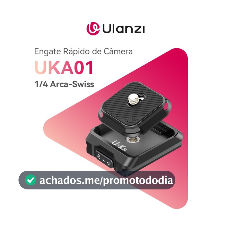 Ulanzi UKA01 Engate Rápido de Câmera 1/4 Arca Swiss p/ DSLR Mirrorless e Câmera de Ação Quick Release