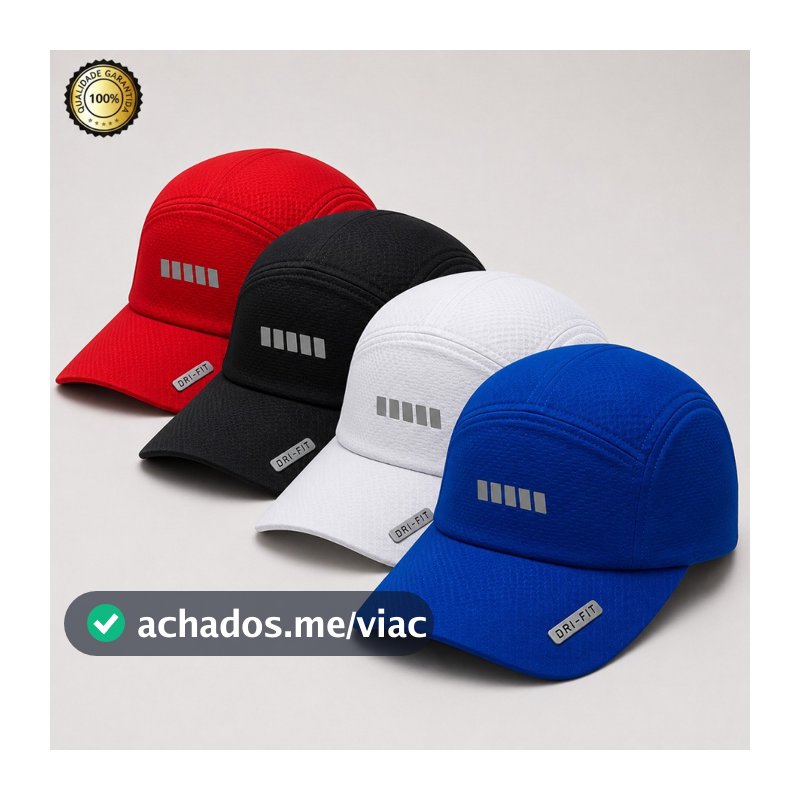 Kit 2 Bonés Dri Fit Premium Esportivo Masculino Feminino Ajustável Respirável Academia Corrida Caminhada Casual UV Dry F