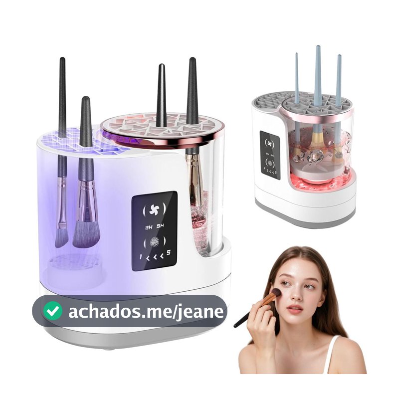 2 in 1 Limpador automático de pincéis de maquiagem com secador de pincéis de maquiagem