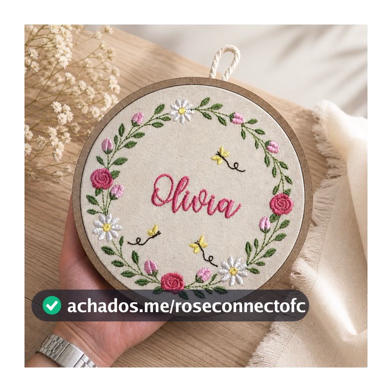 porta maternidade bastidor bordado personalizado com nome quarto de bebê infantil