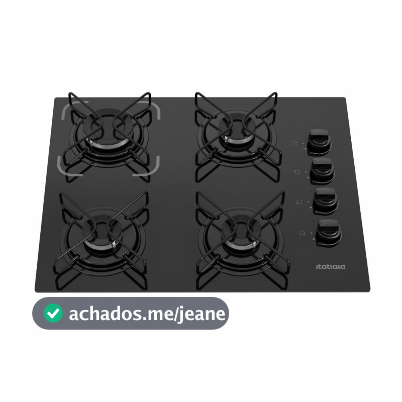 Cooktop Itatiaia Essencial 4 Bocas Vidro Temperado Preto Bivolt
