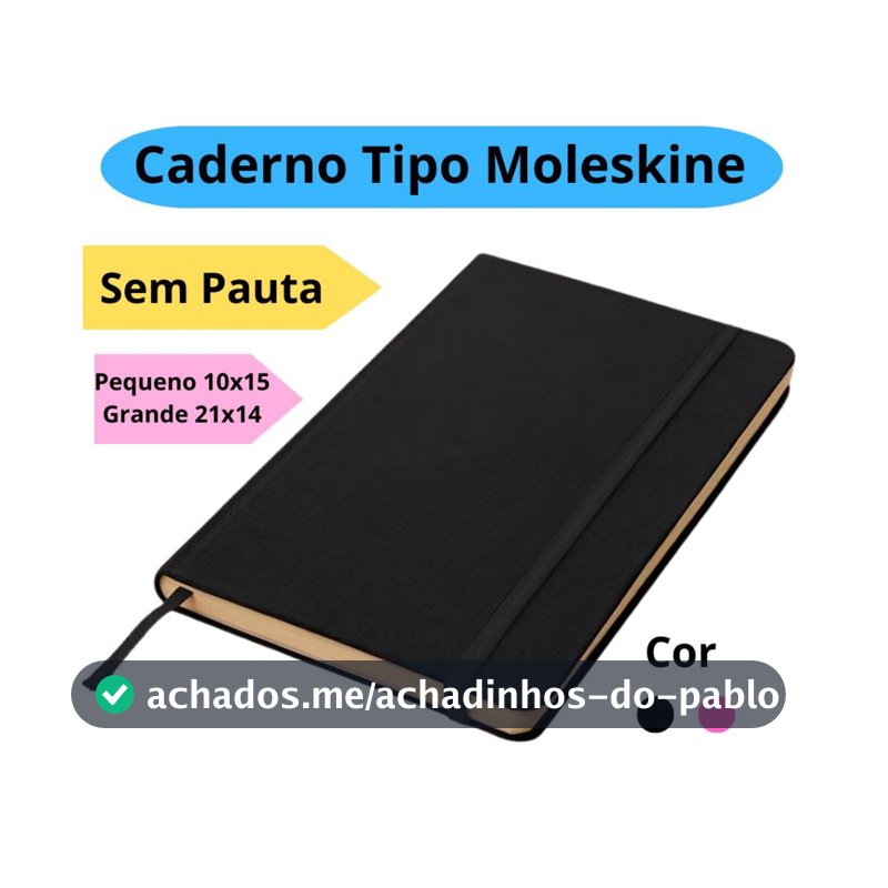 Caderno Pequeno ou Grande 21x14cm Tipo Moleskine Sketchbook Sem Pauta Caderneta