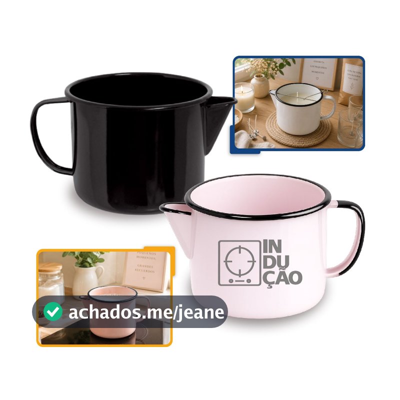 Caneca Leiteira Com Bico Esmaltada Indução P/ Fogão Indução - Elétrico - Fogão a Lenha