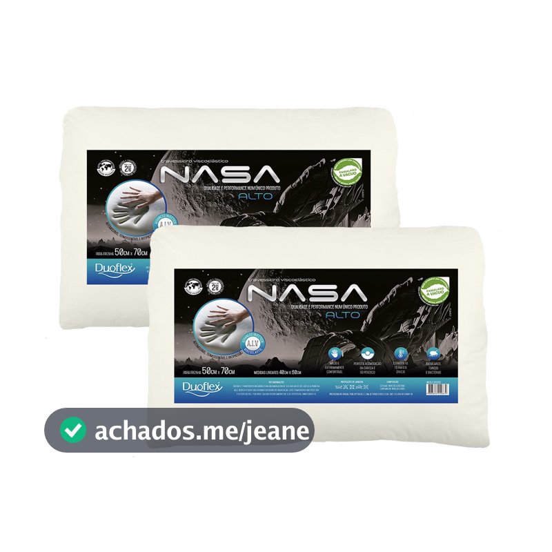 Kit 2 Travesseiros NASA-X Alto Viscoelástico - Duoflex