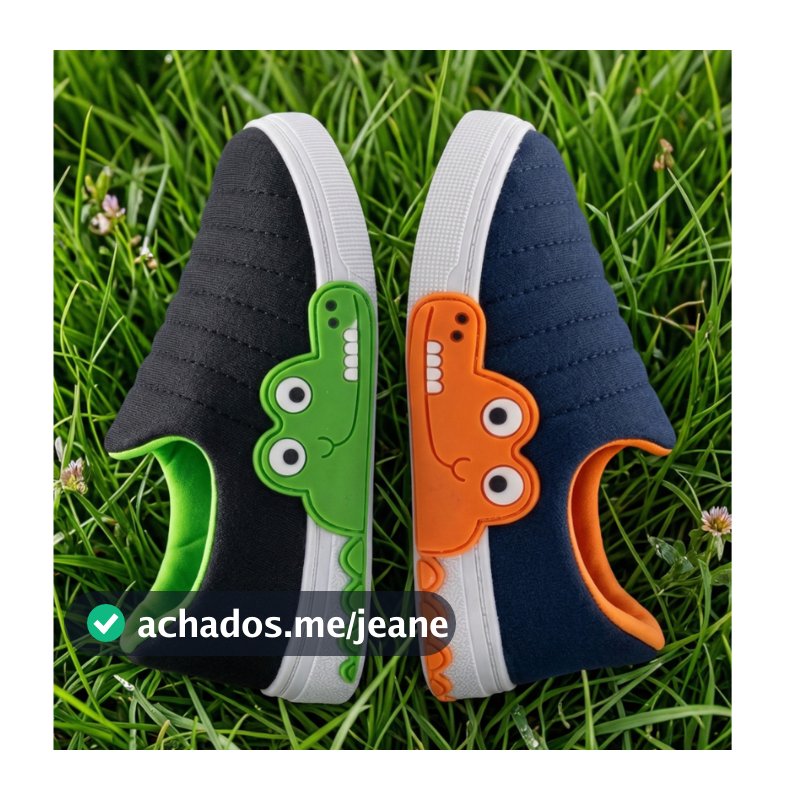 Tênis Infantil Jacarezinho Antiderrapante Calce Fácil Confortável e Divertido para meninos  Confortável