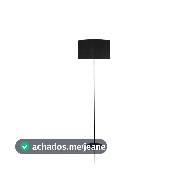 Luminária de chão preta com cúpula redonda. Design moderno, ideal para sala, escritório e decoração elegante