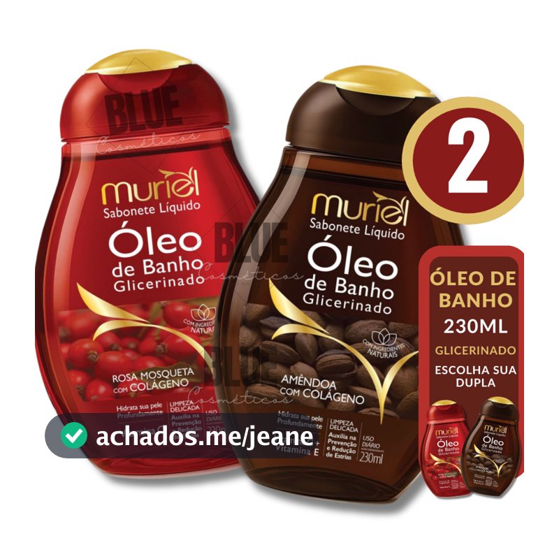 Kit 2 Sabonete Liquido Óleo de Banho GLICERINADO 230ML Muriel - ESCOLHA SUA DUPLA