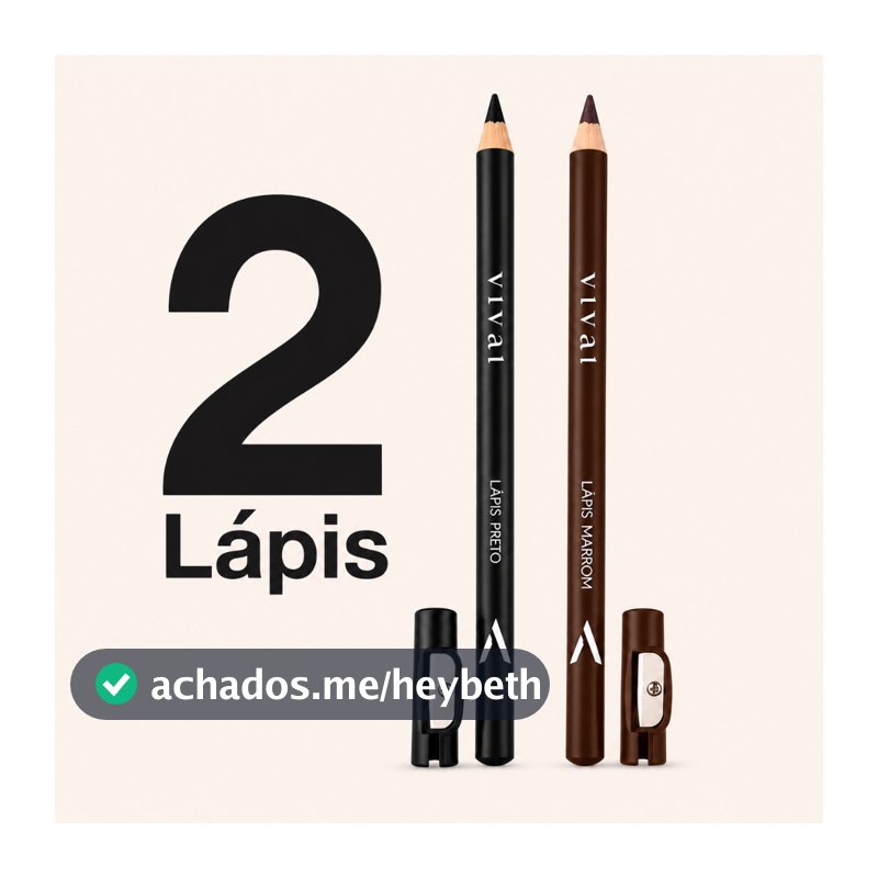 Kit 2 Lápis de Olho e Sobrancelha Preto e Marrom Profissional Vivai com Apontador Longa Duração Maquiagem Delineador