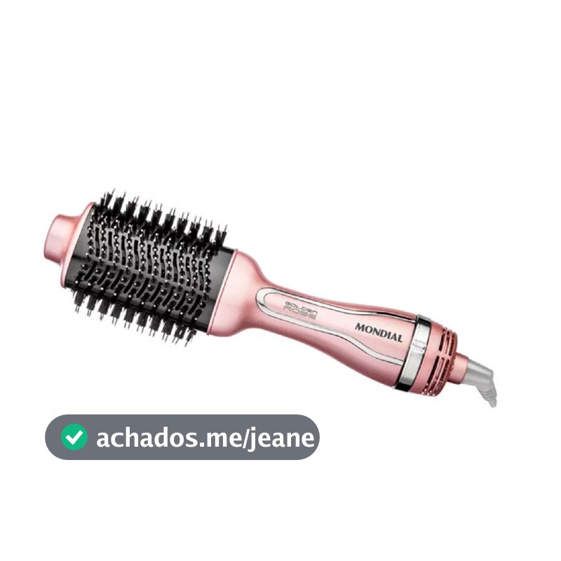 Escova Secadora Mondial Cerâmica 1200W - com Íons 3 Velocidades Golden Rose ES-02