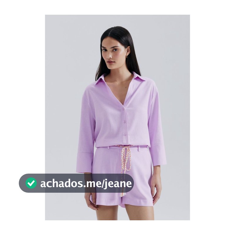 Camisa Feminina Manga 7/8 Com Linho