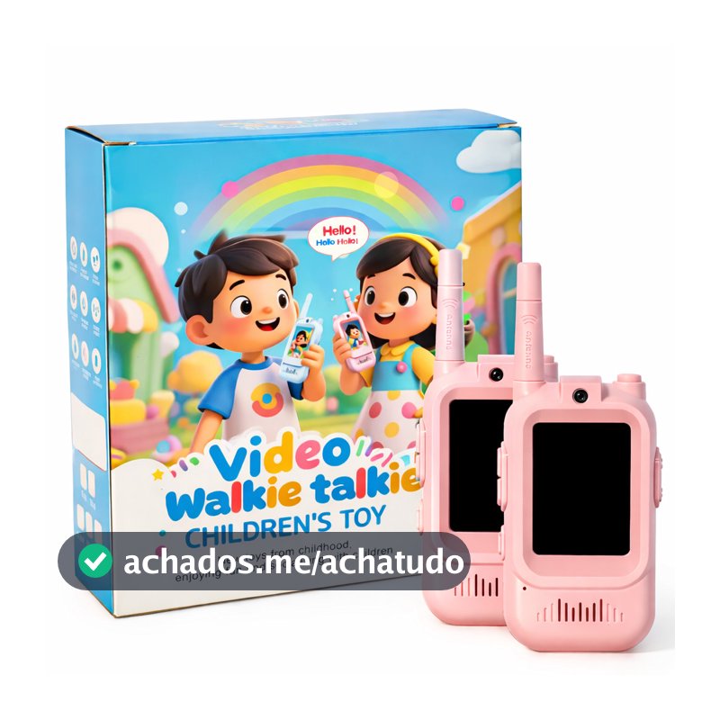 KIT 2 Walkie Talkie Infantil com Vídeo Câmera Comunicação Sem Fio Brinquedo