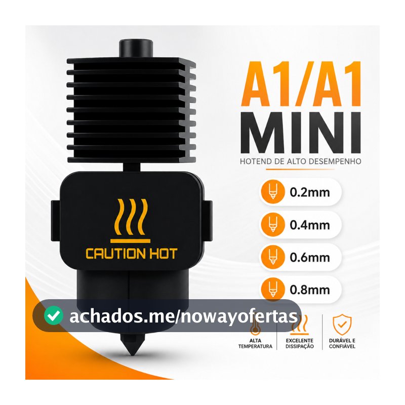 Kit Hotend Completo Para Bambu Lab A1 A1 Mini Bico 0.2 0.4 0.6 0.8mm