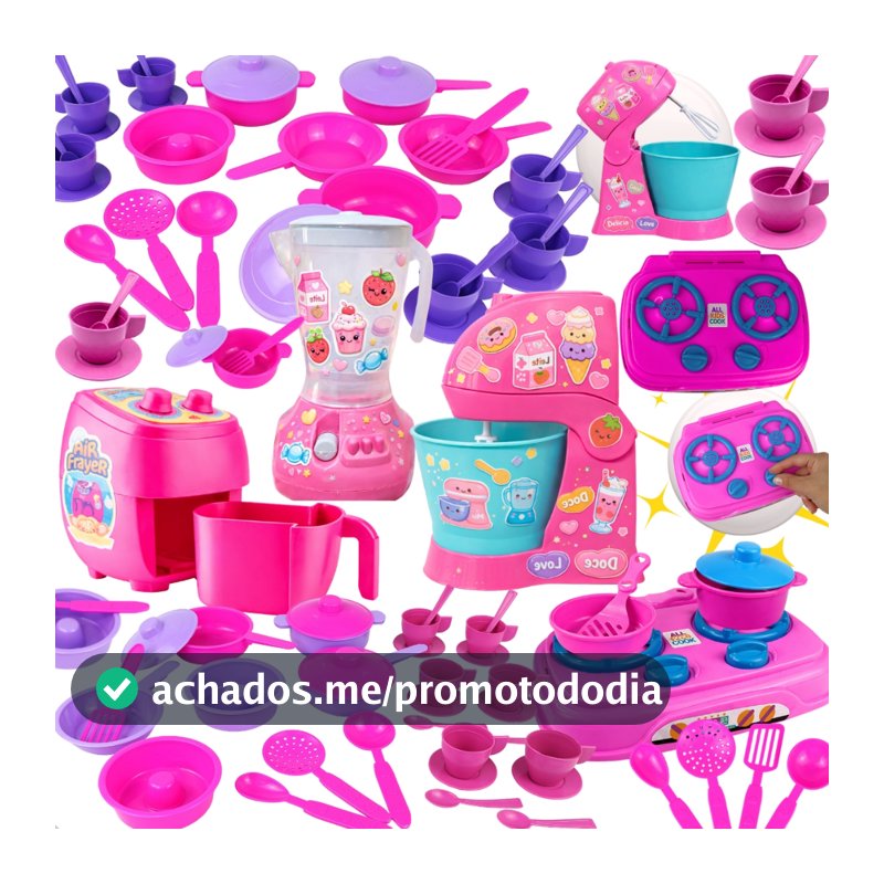 Kit Cozinha Infantil Completa Peças Educativa Batedeira Liquidificador Panelinha Brinquedo