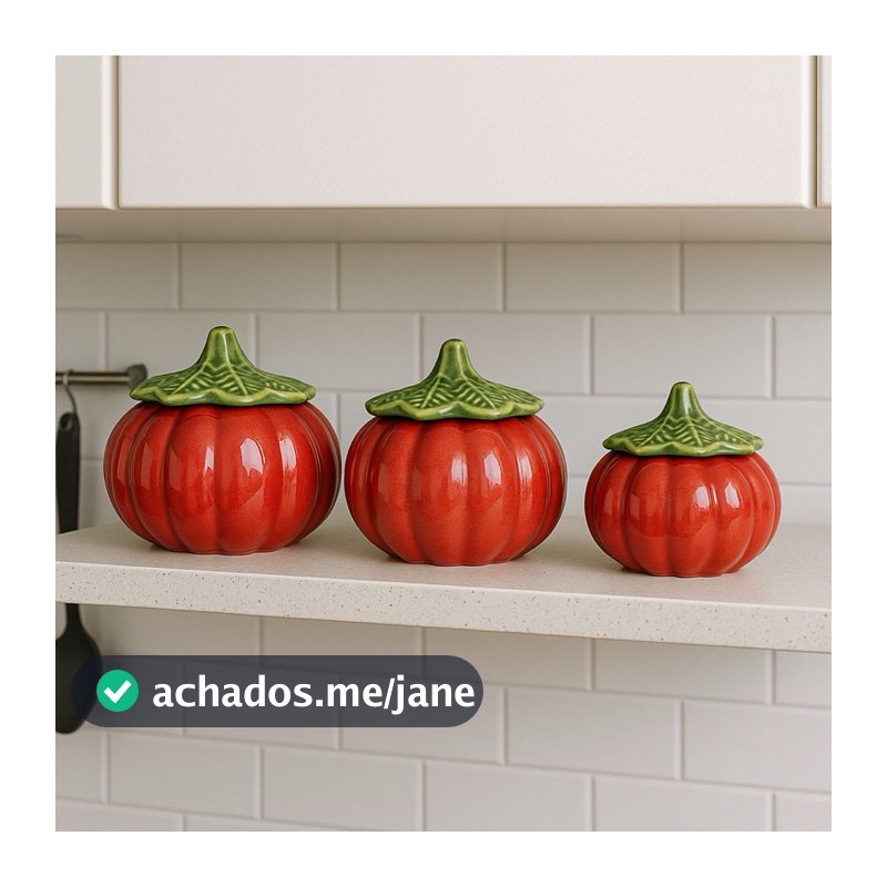 Kit 3 Moranga Em Cerâmica Com Tampa Decoração Casa Cozinha Recipiente