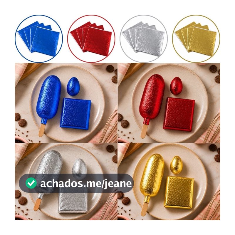 100400 FOLHAS PAPEL CHUMBO MISTO 18X19,5 CM P/ BOLO GELADO CHOCO