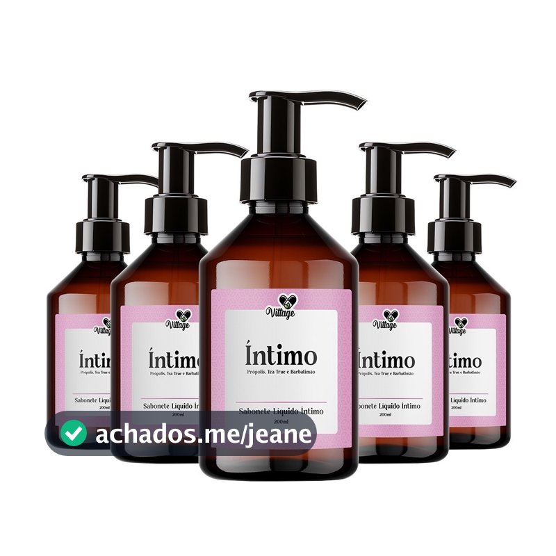 Kit 5x Sabonete Íntimo Feminino vittage 200ml Fragrâncias Refrescantes