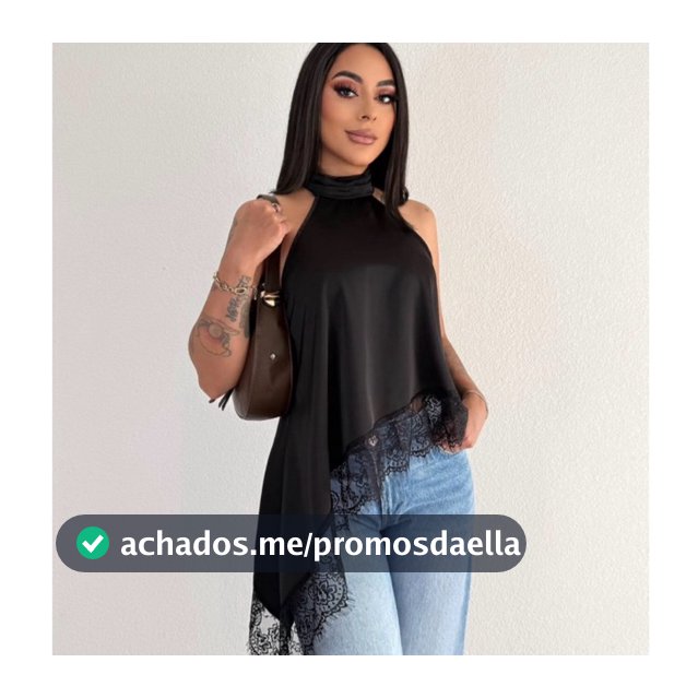 Blusa Feminina Gola Alta Assimétrica  Frente Única Com Renda Bata sofisticada Elegante Tendência Inverno