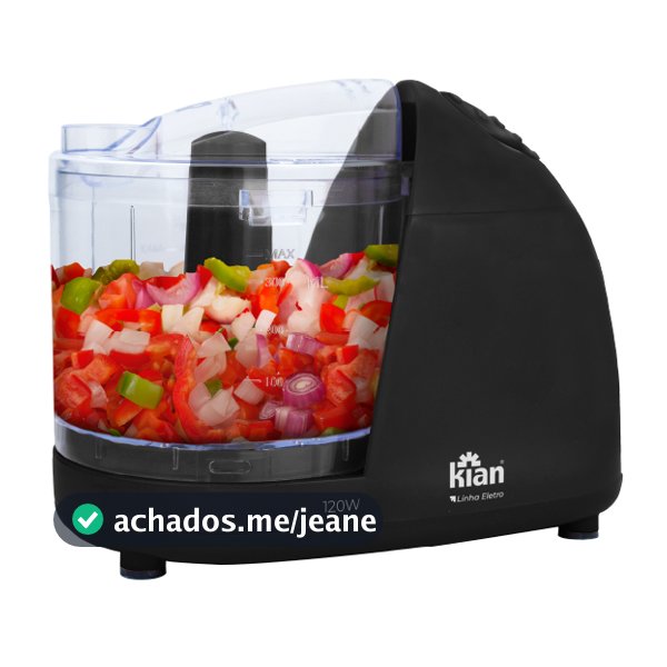 Mini Processador Kian - 127V | 500ml com Lâminas Duplas em Aço Inox para Temperos e Legumes
