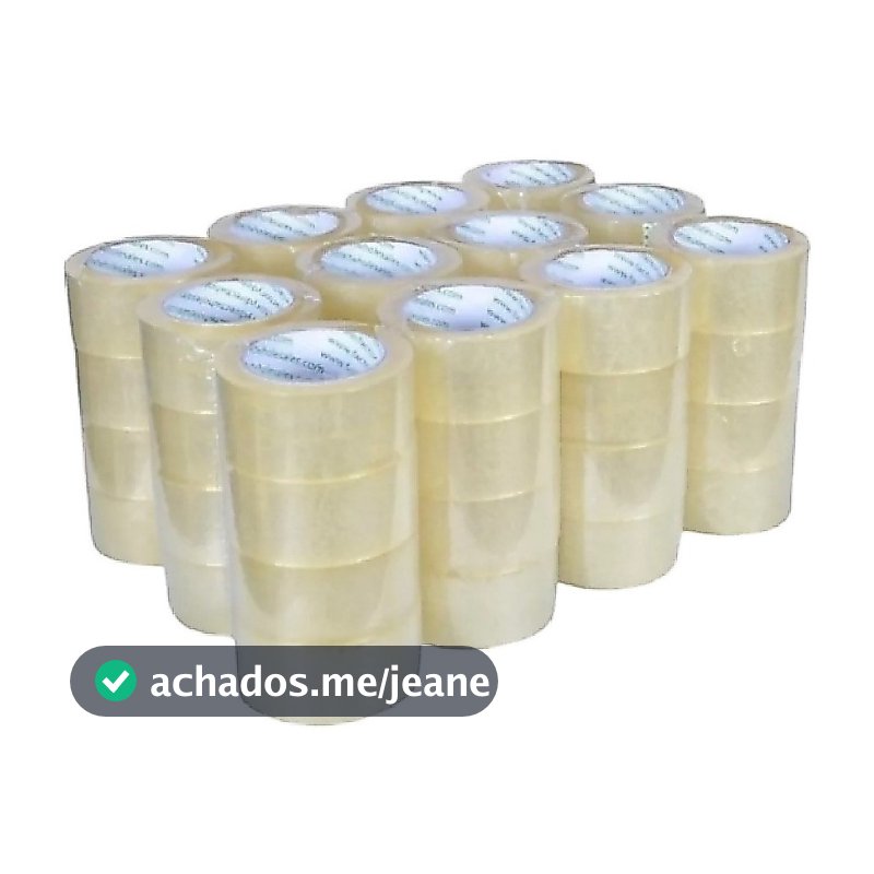 10 fitas adesivas de 100 Metros 48x100 Transparente cola forte 40mic