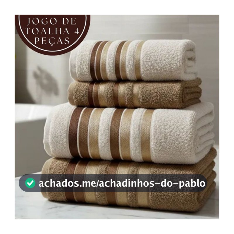 Jogo de Toalha 2 Banho e 2 Rosto 100% Algodão Excelente Absorção Felpuda Macia Premier Habitat