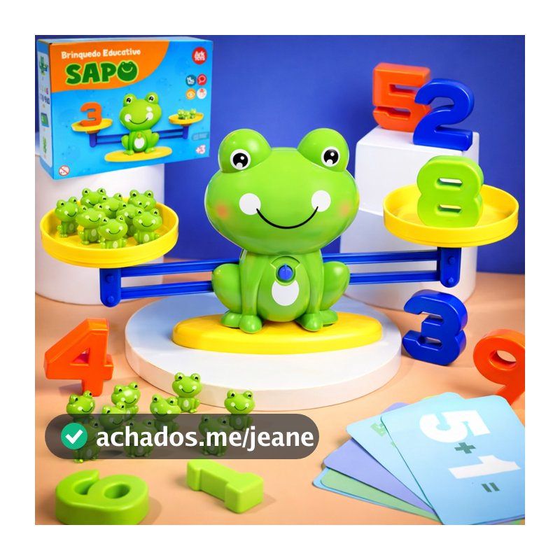 Brinquedo Educativo Balança Equilíbrio dos Sapos TEA TDAH Matemática Numérica  Adição Subtração Jogo Infantil Professor