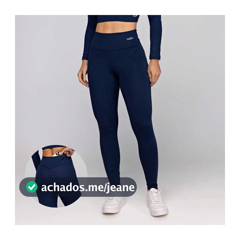 Calça Legging Poliamida Fitness Feminina com Bolso Atrás Empina Bumbum Academia