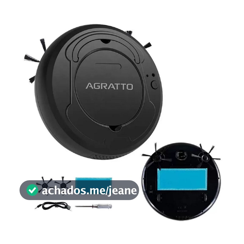 Robo Aspirador de Pó 3 em 1 Aspira Varre e Passa Pano Agratto Bivolt