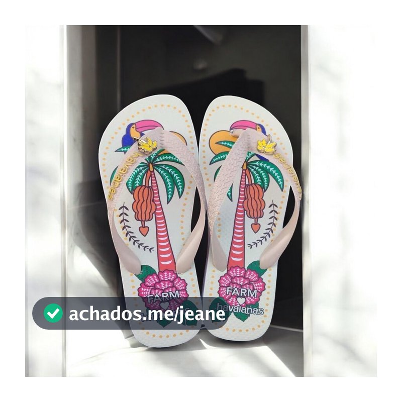 Chinelo de Dedo Estampado Coqueiro Bege – Confortável, Resistente e Perfeito para Praia