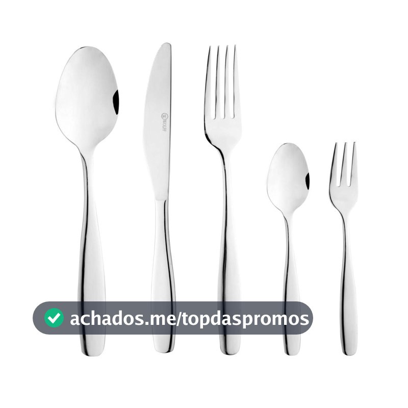 Faqueiro de Aço Inox 30 Peças Cannes Wolff para Talheres Sobremesa Requintado Sofisticado Completo Restaurante Refeições