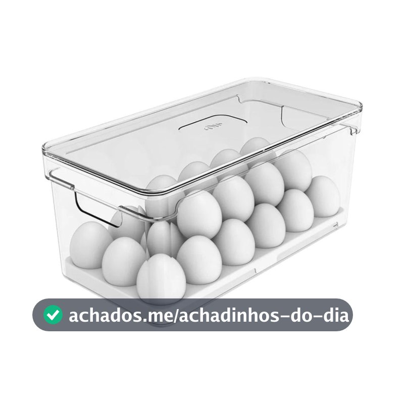 Organizador de Geladeira para Ovos com Tampa 14, 21 e 36 Unidades - Linha Clear Fresh - OU