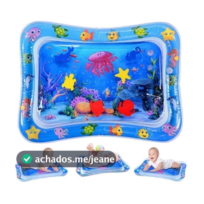 Tapete Infantil Interativo Bebê Inflável Água - Atividades Sensorial Almofada