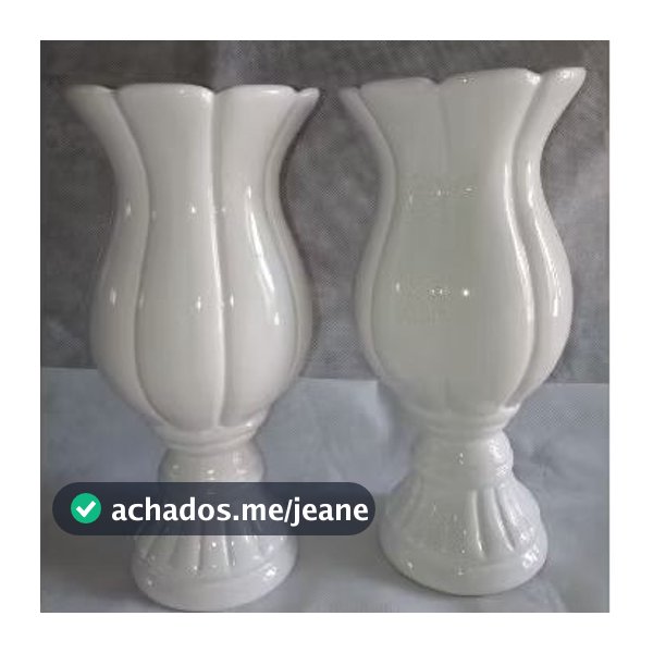 Vaso de Cerâmica flor tulipa branco, 2 lindos vasos de 26cm para decorações de festas,casas e ambientes.