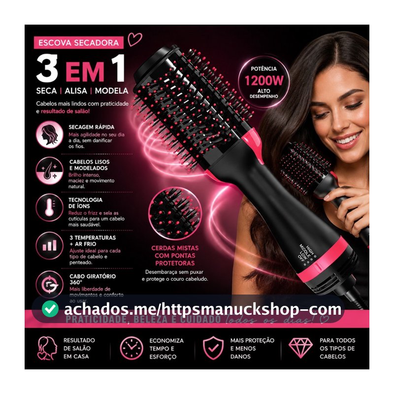 Escova Seca Alisador De Cabelo Elétrico Quente Com Modelador De 3 Em 1 FANG 110V