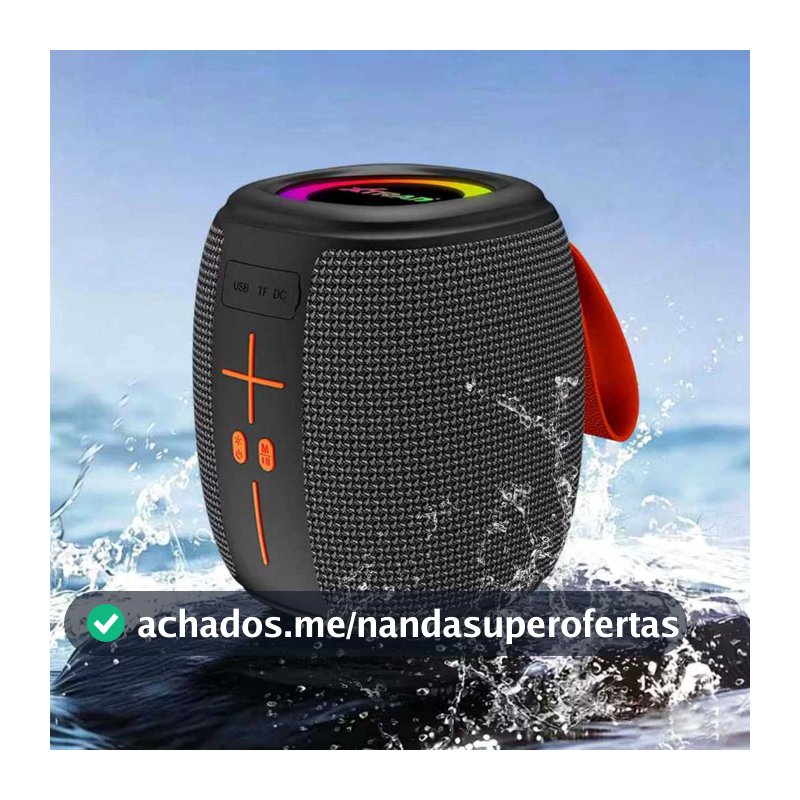 Caixa de Som Portátil Bluetooth 50W TWS LED/USB/SD/FM com Graves Potentes
