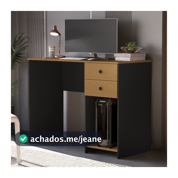 Escrivaninha Mesa para Computador Gamer 2 Gavetas e Suporte CPU Quarto Estudo Escritório Home Office