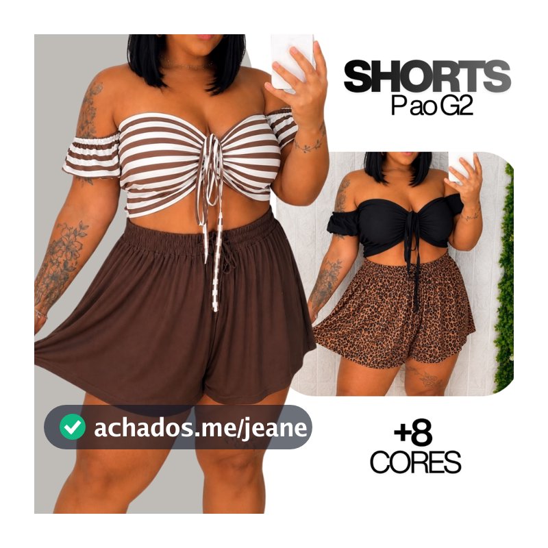 Shorts Feminino Soltinho Plus Size Verão +5 Cores