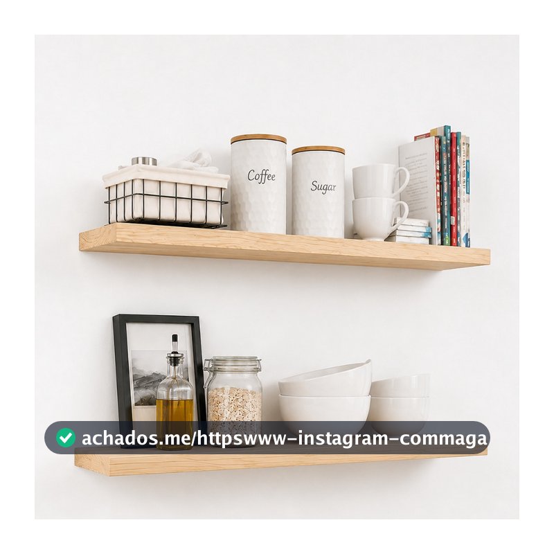 Kit 2 Prateleira Madeira maciça Decorativo Flutuante suporte Invisivel