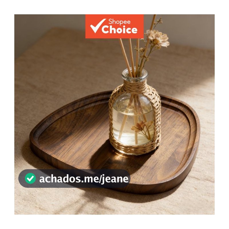 Bandeja de madeira irregular premium – Organizador de bancada versátil para decoração
