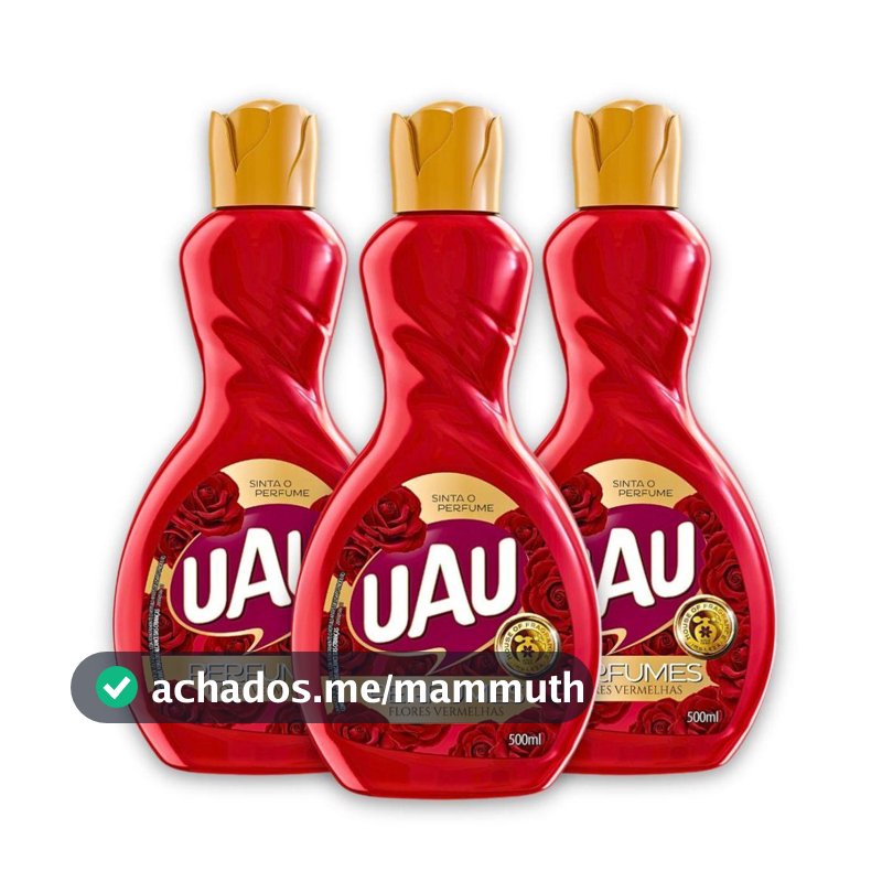 Kit 3un Limpador 500ml Uau Flores Vermelhas