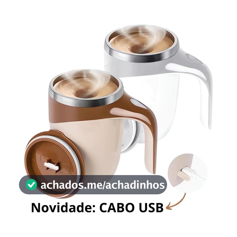 Misturador De Bebidas Caneca Mixer Termica Automatica Magnetica USB 380ml