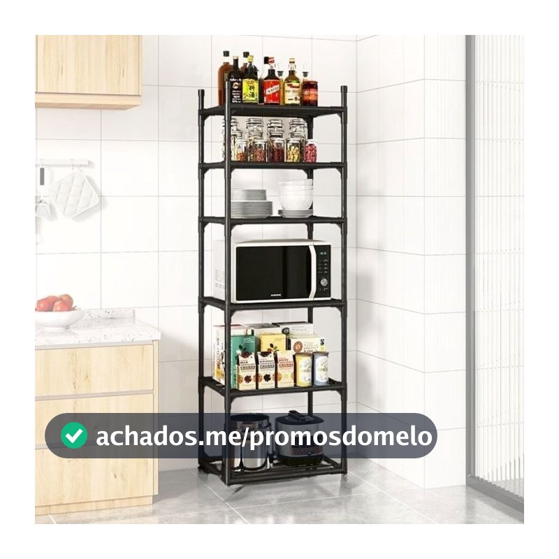 Estante 6 OU 5 Prateleiras Cozinha de Aço Multiuso Panelas Casa Sala Quarto Organizador