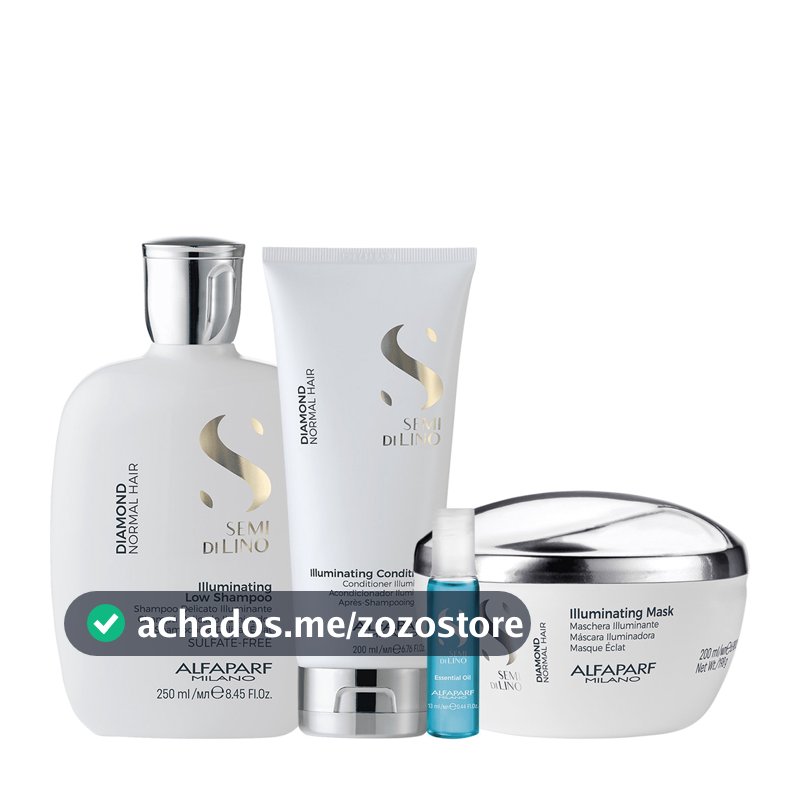 Kit Diamond Shampoo, Condicionador, Máscara e Ampola - Alfaparf